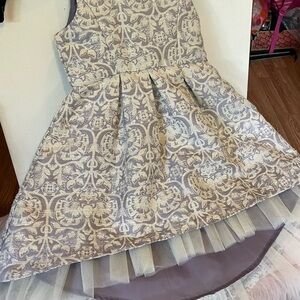 Genuine Kids OshKosh fancy high low dress girls purple gold sparkle